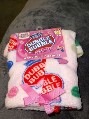 Dubble Bubble Women's Plush Short — Pink Bubble Print